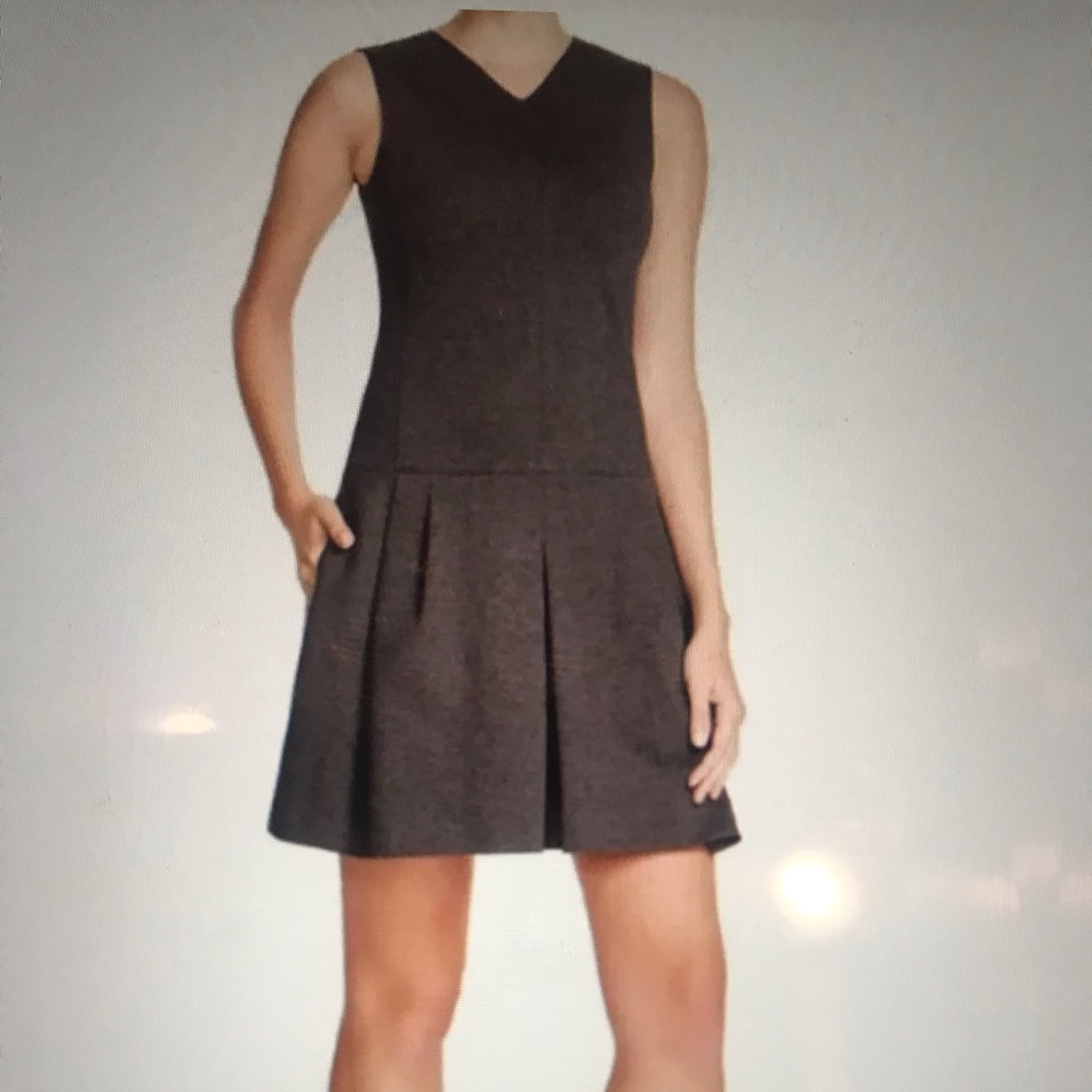Vince Pleated Charcoal Grey Dress
